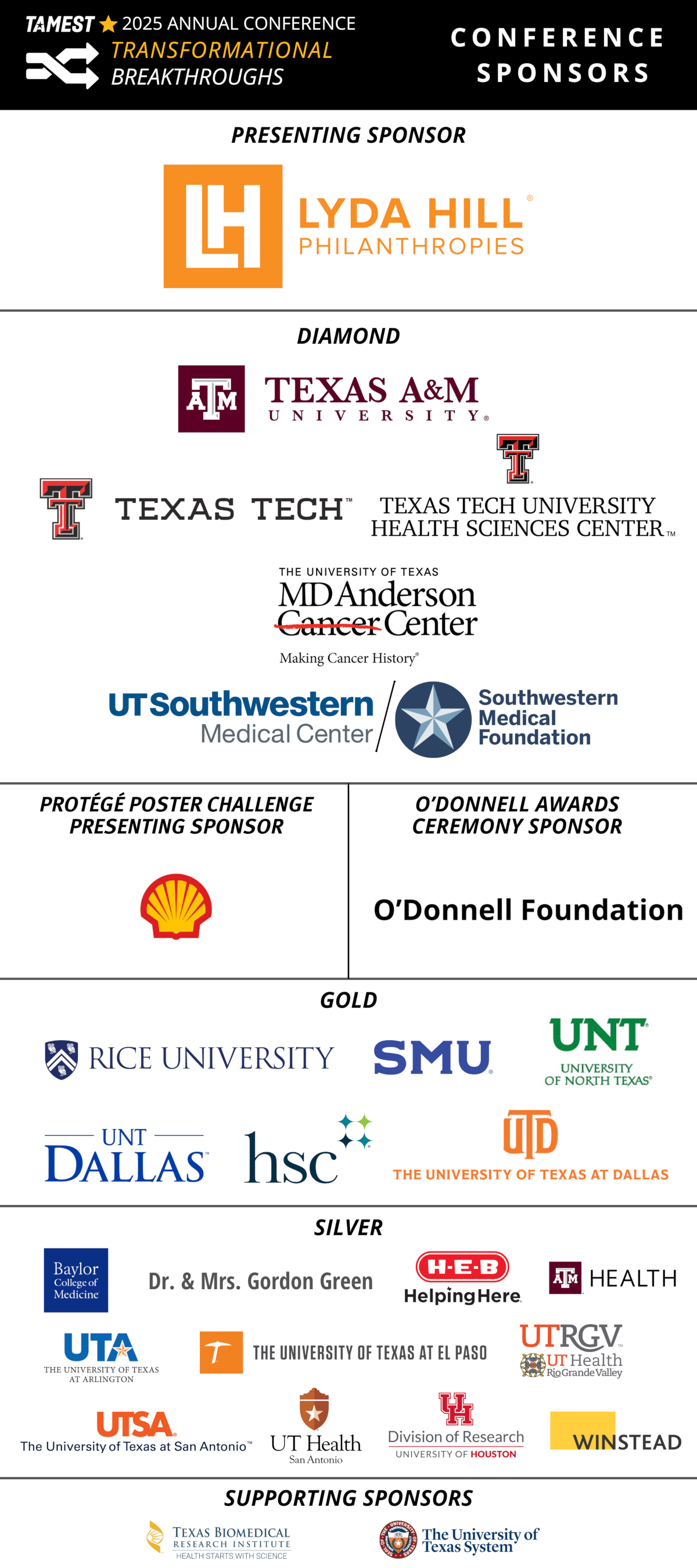 TAMEST 2025 Annual Conference Sponsors