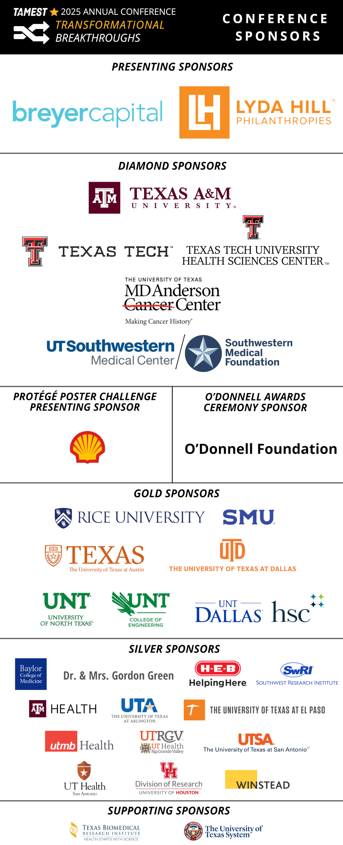 TAMEST 2025 Annual Conference Sponsors