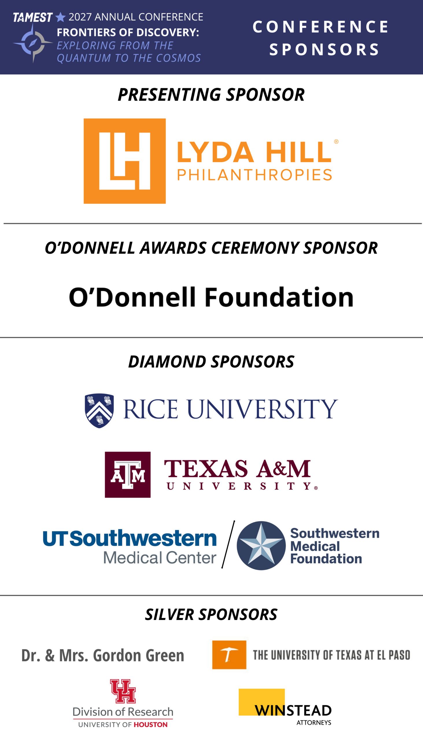 TAMEST 2027 Annual Conference Sponsors