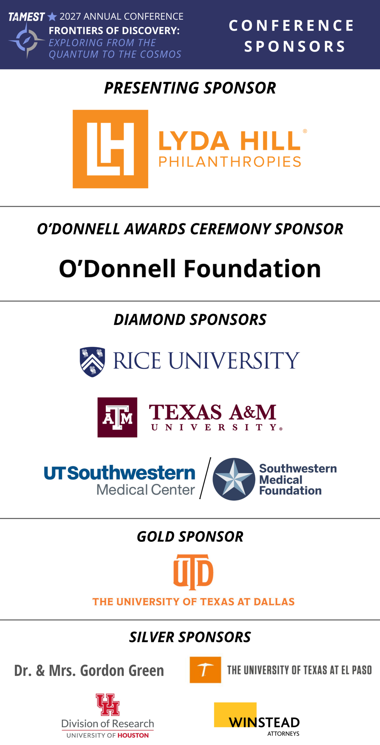 TAMEST 2027 Annual Conference Sponsors