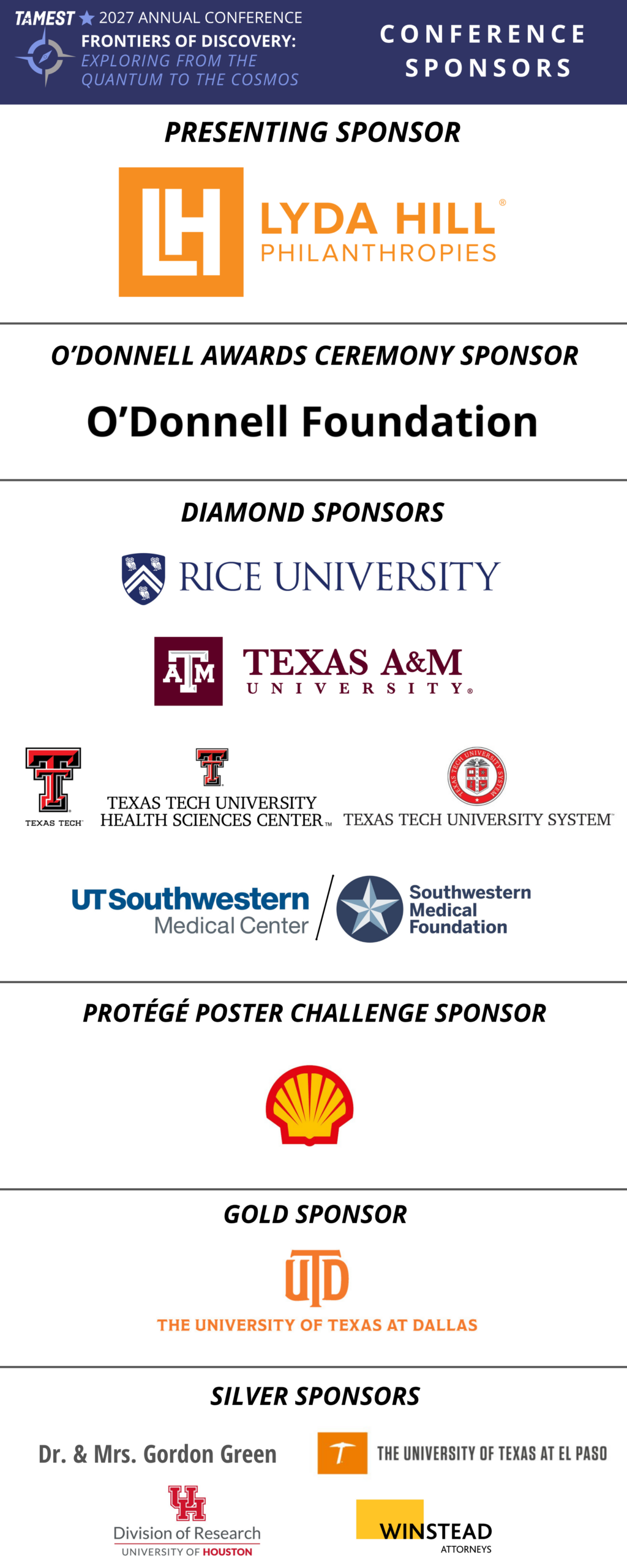 TAMEST 2027 Annual Conference Sponsors